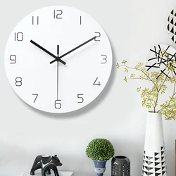 Wall clock Nordic Style Fashion Simple Silent Wall Clocks for Home Decor Pure White Type Wall Clock Quartz Modern Design Timer