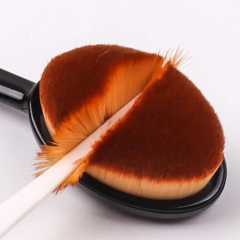 Dighealth Foundation Oval Makeup Brush Soft Toothbrush Type Cosmetic Face Powder Foundation Brush Synthetic Hair Woman Makeup