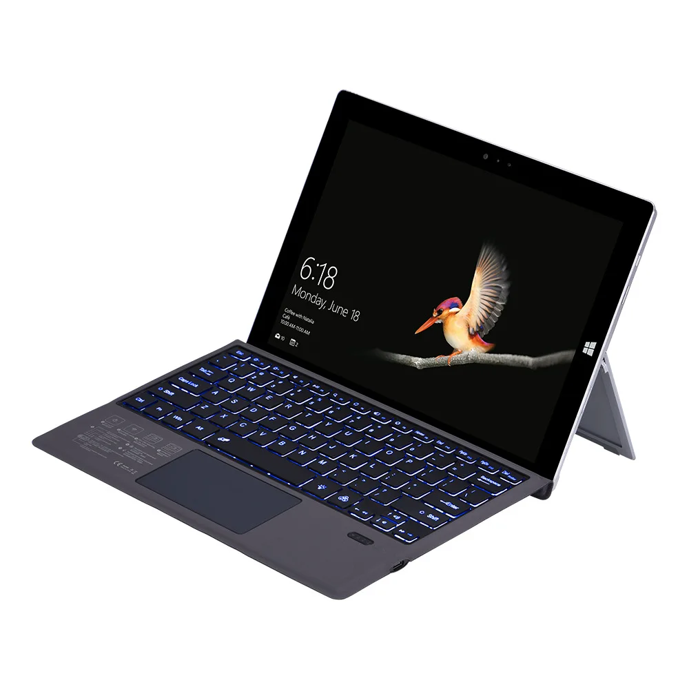 Klawiatura bezprzewodowa Bluetooth dla Surface Pro 8 3 4 5 6 7 7 + z podświetlany Touchpad dla Surface Go 3 2 1 magnetyczne mocowanie