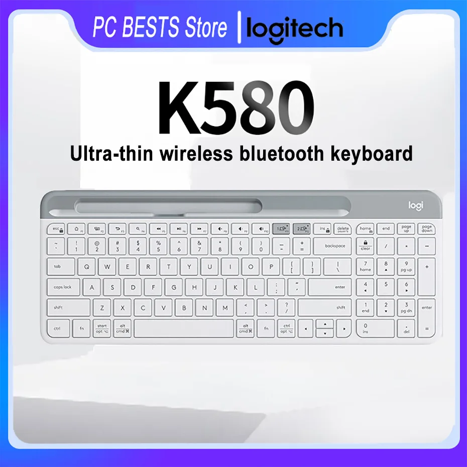 

Bluetooth-клавиатура Logitech K580 Беспроводная ультратонкая, черная/белая