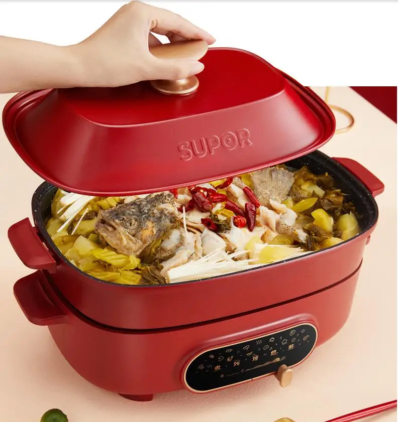 Сковорода бытовая электрическая антипригарная, 220 В, С Сеткой Из Нержавеющей Стали