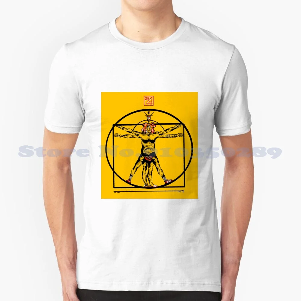 The Vitruvian Can 100% Cotton T-Shirt Graffiti Style Tag Da Vinci Modern Simplistic