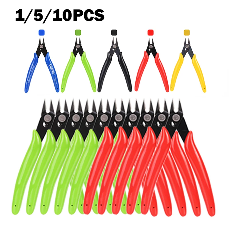 JUNEFOR 1/5/10pcs Diagonal Pliers Cutting Pliers for Wire Cable Cutter Electronic Repair Hand Tools Multitool Pliers Nipper Tool