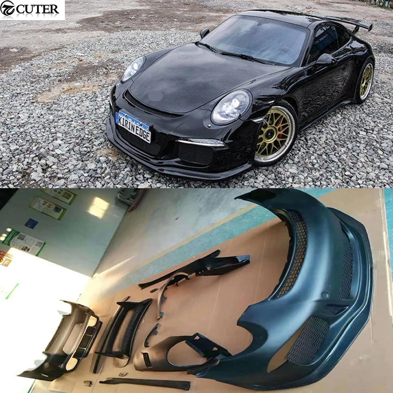 911 991.1 Gt3 Style Front Bumper Rear Bumper Side Skirts Fenders Rear Spoiler for Porsche 911 Carrera 991.1 Car Body Kit 10-15