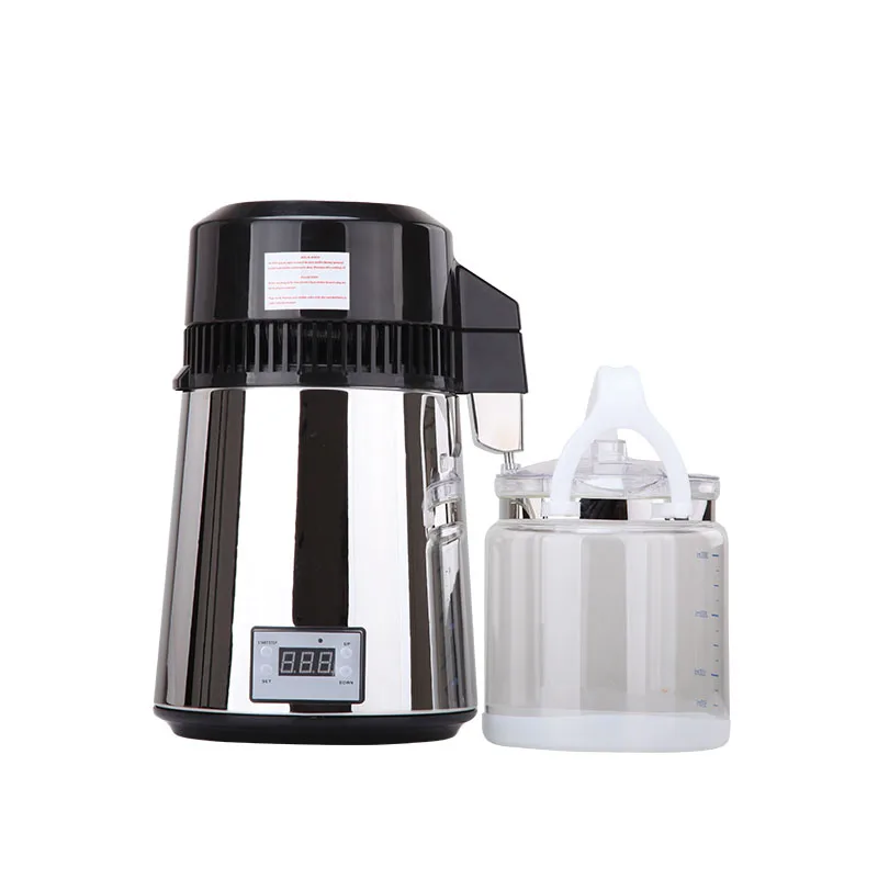 4L Home Pure Water Distiller Filter Water Purifier Machine Distillation Purifier Stainless Steel Container Distilled Glass Jar