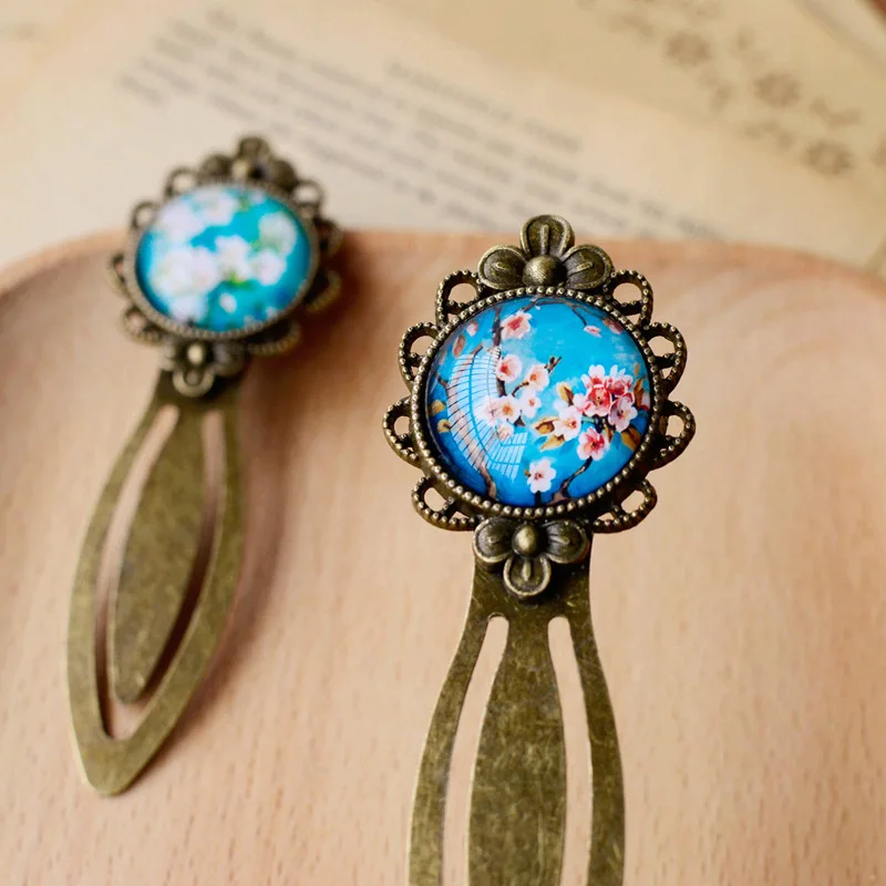 1 Pcs Vintage Metal floral Bookmark Three color metal alloy Lace Creative Book Mark For Teacher Gift School Stationery