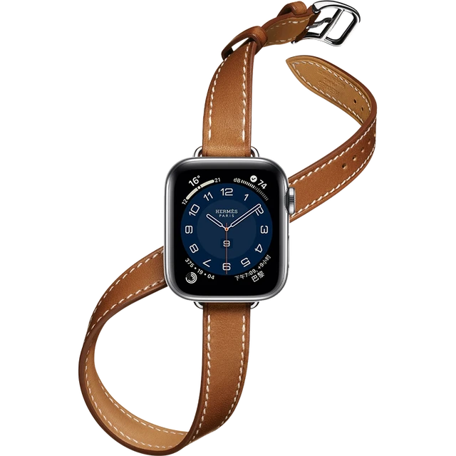 Attelage Double Tour For Apple Watch band 40mm 44mm 42mm 38mm Genuine  Leather watchband bracelet iWatch Series 3 4 5 6 SE strap - AliExpress