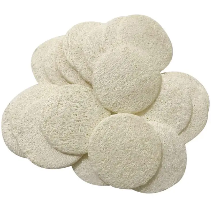 5.5cm/6cm/7cm/8cm Round Natural Loofah Pad Face Makeup Remove Exfoliating and Dead Skin Bath Shower Loofah Pad  SN967