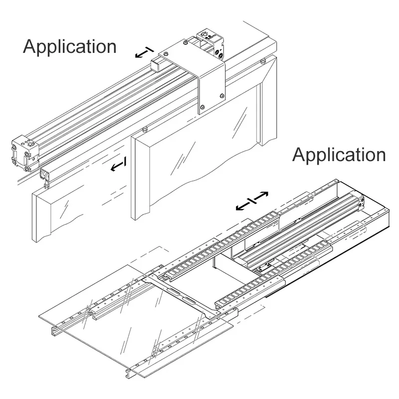 OSP Rodless Silinder Mekanis Aktuator Pneumatik Paralel Geser Ganda Bertindak 16/25/32/40Mm Bor Kecepatan Tinggi Pintu Auto-pengumpan