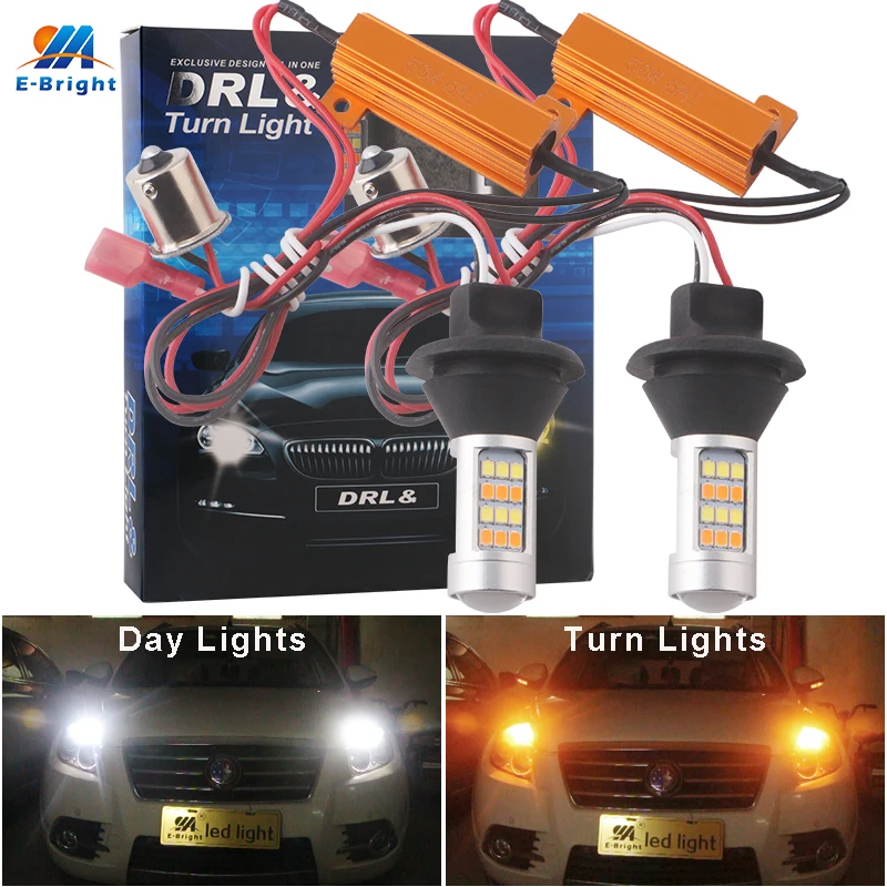 

1Set NO Error LED Canbus 1156 P21W BA15S PY21W BAU15S 3156 7440 W21W T20 For Car DRL Turn Signals 2835 Daytime Running Lights