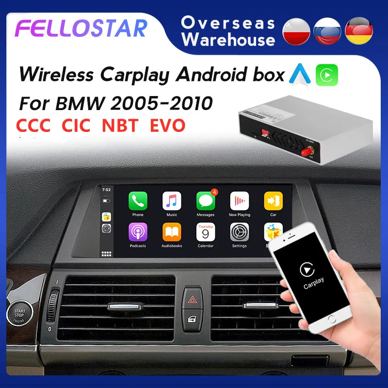 Wireless Carplay Android auto decode box For BMW F02 F07 F10 F20 F21 F30 F34 E60 E70 E81 E84 E90 X1 X3 X5 X6 CCC CIC NBT EVO GPS 