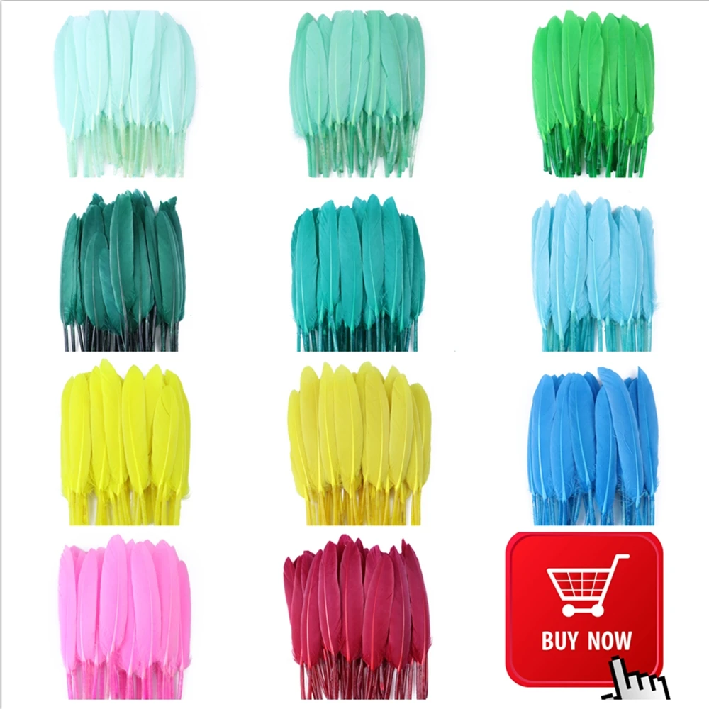 10-15CM Natural Goose Feathers for Crafts 50pcs  Jewelry Accessories Decoration Dyed Plumes Mint green Decor Wholesale