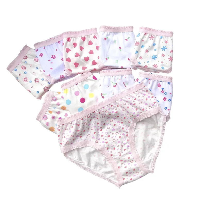 Kids Underwear Calcinha Infantil Children\'s Underwear Girl Cotton Briefs Cute Floral Designs Soft Healthy Briefs Kids Underwear