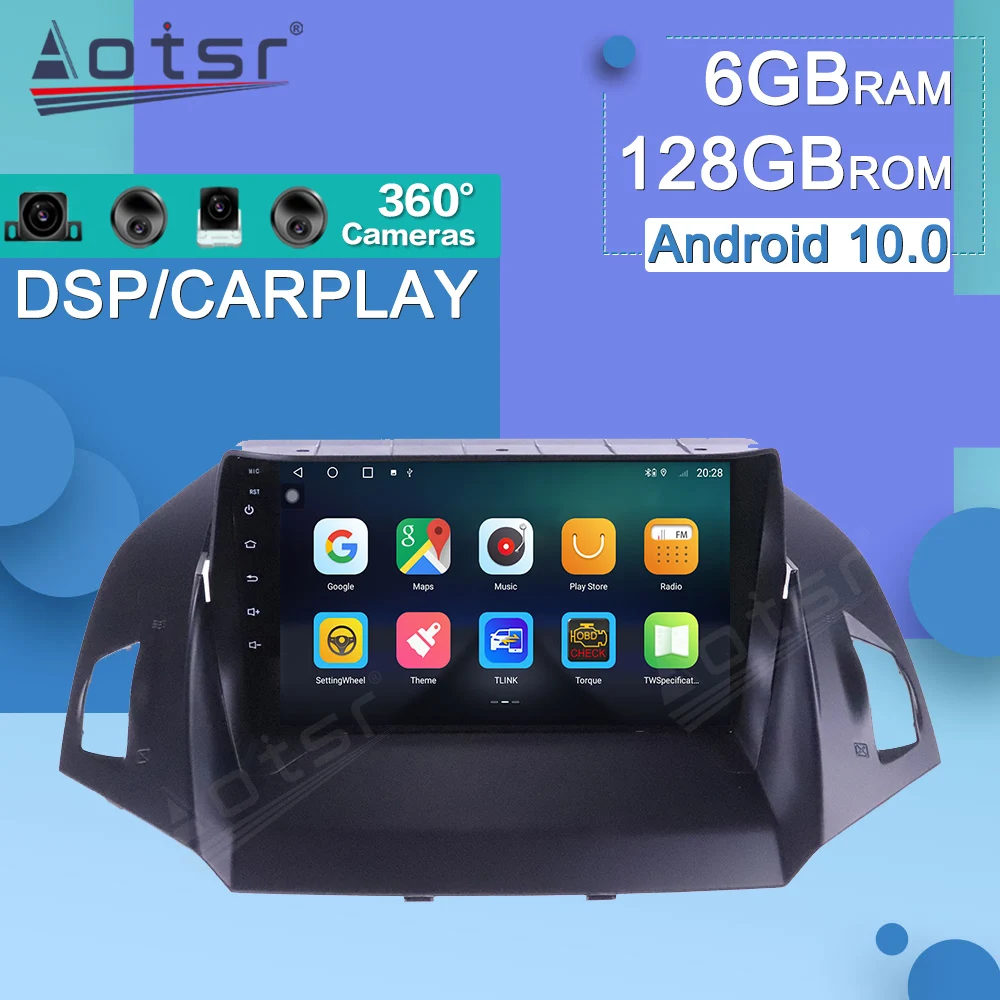 

128GB Android 10 For Ford Kuga Escape 2012 - 2019 Car Radio Multimedia Video Player Navigation GPS 2Din Stereo Receiver Auto DSP