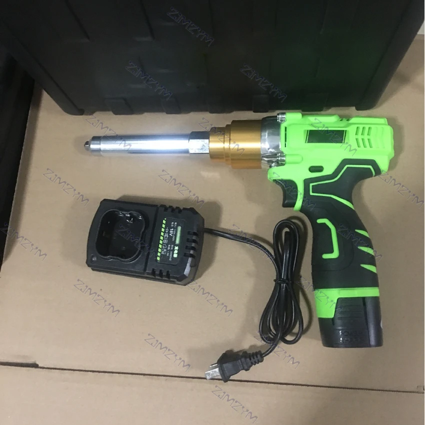 Pistolet à Riveter électrique sans fil, Rechargeable, Support de pistolet à Riveter 6000mm-2.4mm avec Rivet, 26V 5.0 mAh
