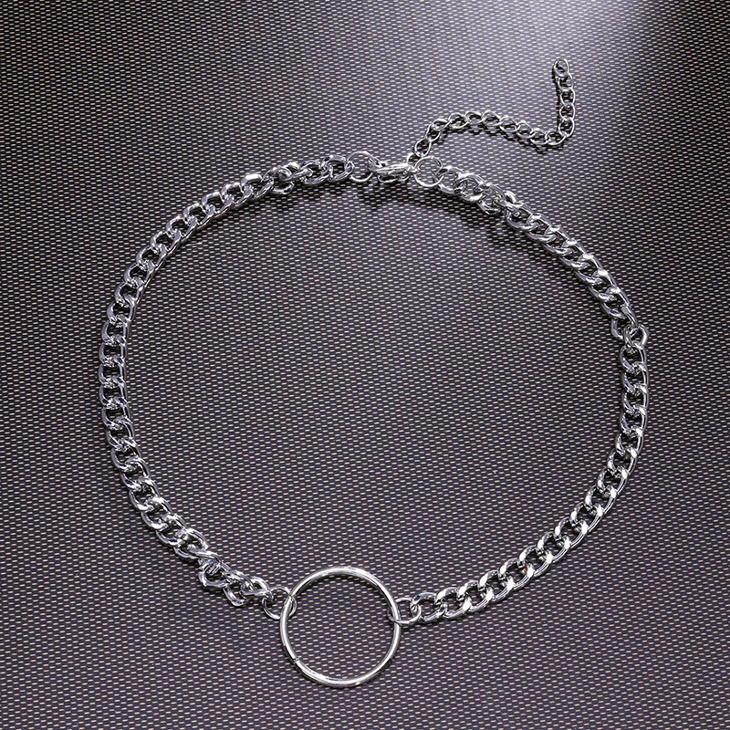 2022 neue Halskette Für Frauen Gothic Kette Choker Kreis Rock Aussage Halskette Kreis Dekoration Metall Schmuck Vintage Mode – Detail 5