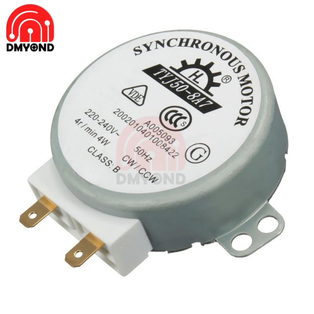 New AC 220V-240V CW/CCW Microwave Turntable Glass Plate Tray Synchronous Motor TYJ50-8A7 Vertical Turntable Motor d shafted 7