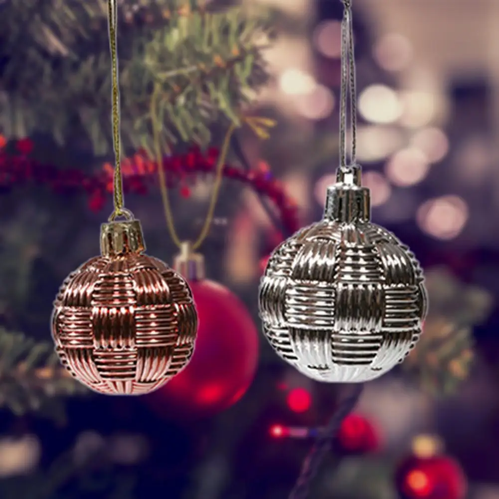 1 caja de bolas de Navidad antideformadas, colgantes de plástico brillante para fiesta de Navidad, adornos, decoración del hogar