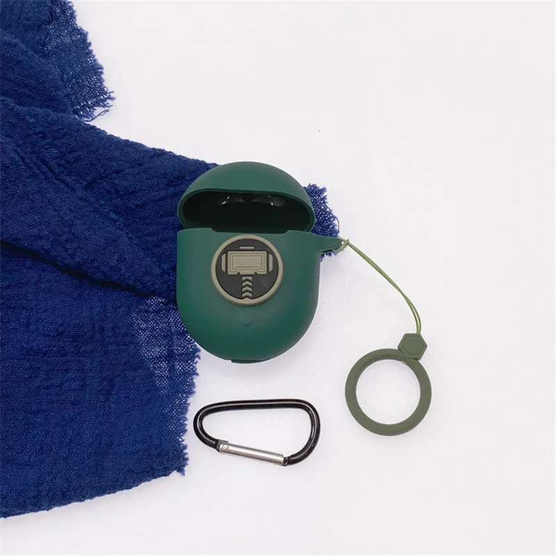 Cartoon Marvel Earphone Case For Xiaomi Redmi Airdots 3 Pro Silicone Wireless Bluetooth Headphone Protective Cover With Hook