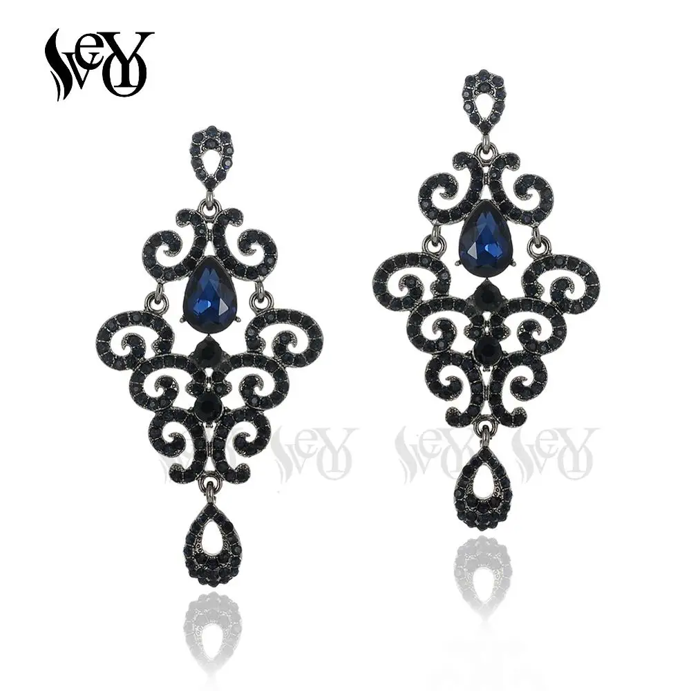 VEYO Vintage Rhinestone Drop Earrings Courtly Style Earrings for Women Fashion Jewelry Wholesale