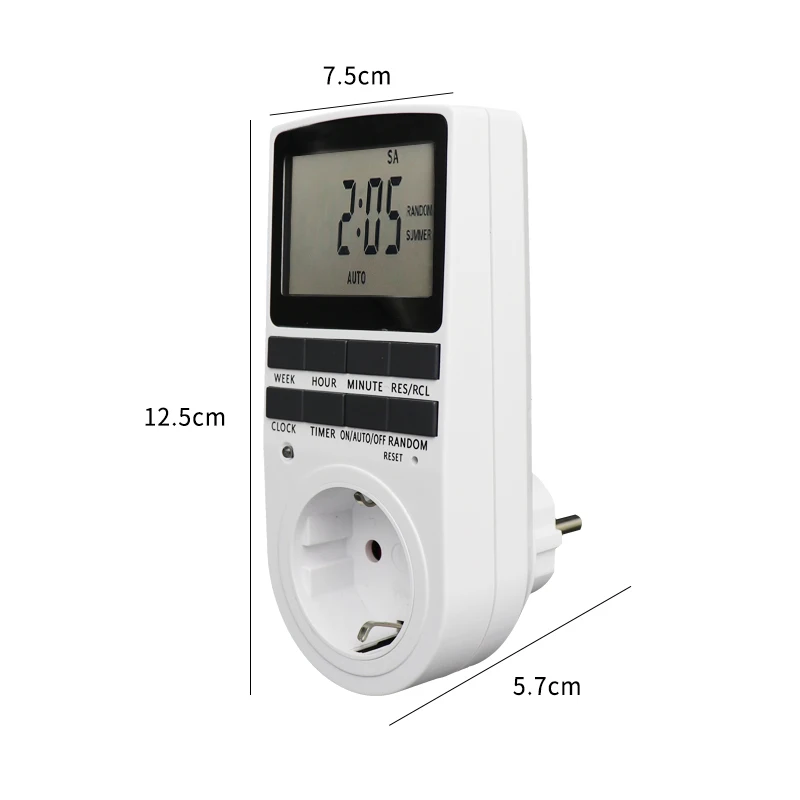 Electronic Digital Timer Switch EU US FR BR Plug Kitchen Timer Outlet 230V 110V 7 Day 12/24 Hour Programmable Timing Socket