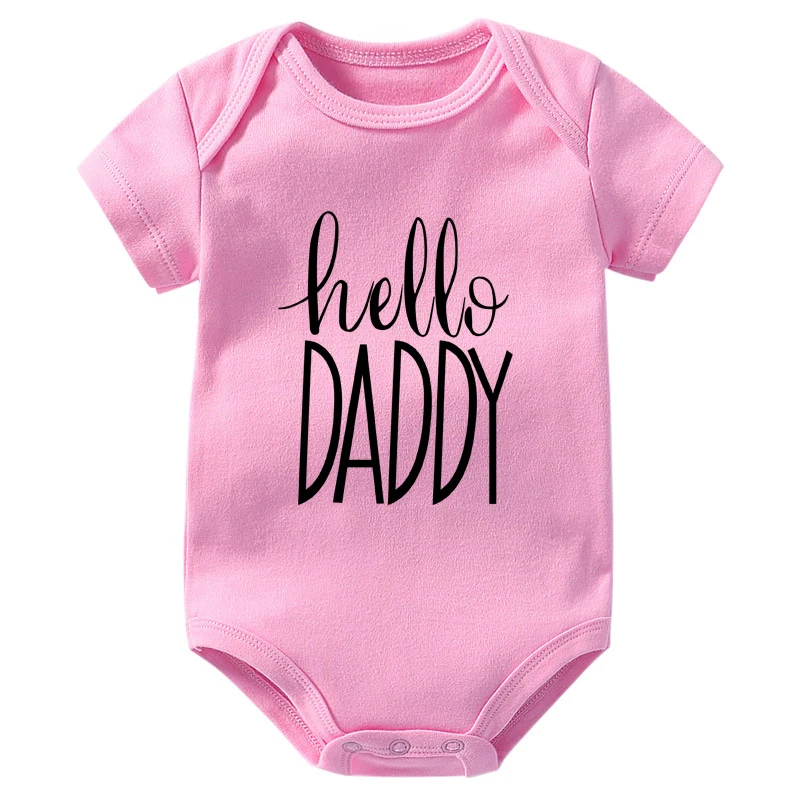 Hello Daddy Pregnancy Announcement Newborn Baby Bodysuits Cotton Baby Boys Girls Onesies Rompers Body Baby Outfits Clothes