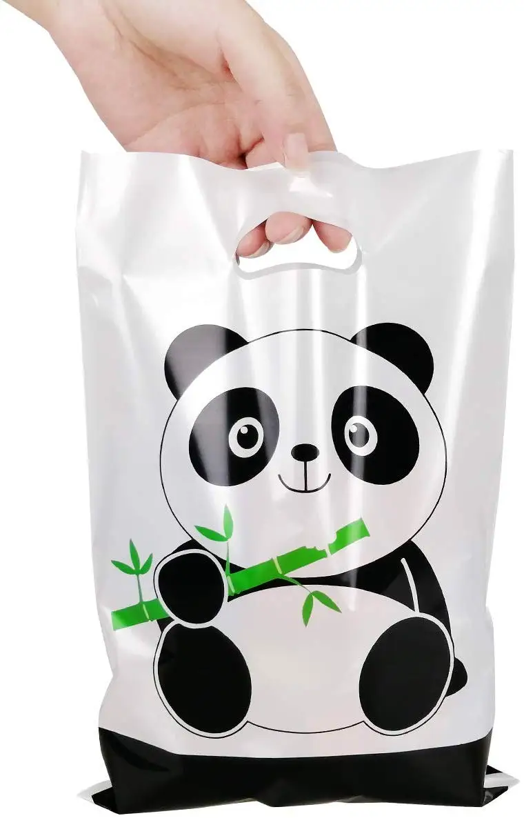 Panda Party Favors Bag Panda Baby Shower Plastic Goodie Bags Treat Gift Bags for Birthday Party Supplies Decorations Boys girls