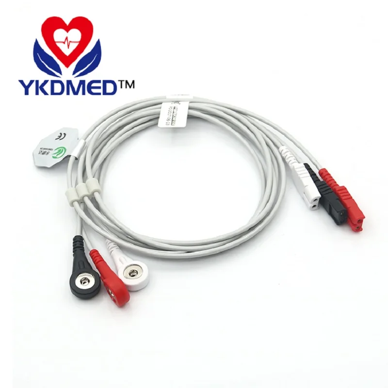 

ЭКГ LL кабель с защелкой для пациента с кабелем 3ld для пациента, AHA Snap, совместимый с Bionet/Datex/GE-Hellige