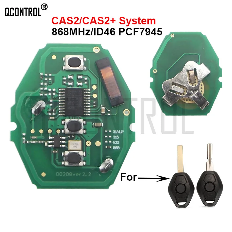 Qcontrol-bmw 3/5シリーズ868mhz,cas2/cas2 ID46-7945チップシステム用のリモートコントロールキー回路基板