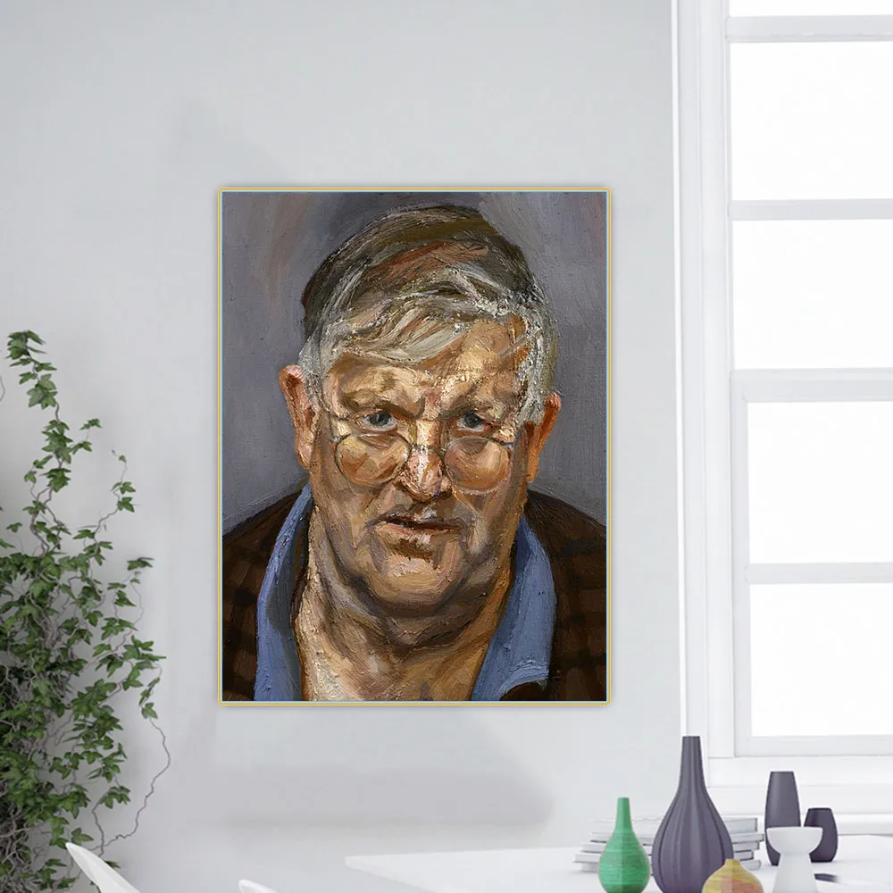 Portrait of David Hockney by Lucian Freud Canvas Oil Painting Aesthetic Decorative Picture Wall Hanging Decor Home Decoration