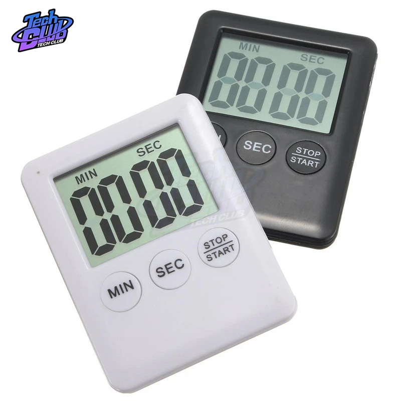 Magnet Kitchen Cooking Timers LCD Digital Screen Kitchen Timer Square Cooking Timer Count Up Countdown Alarm Magnet Clock