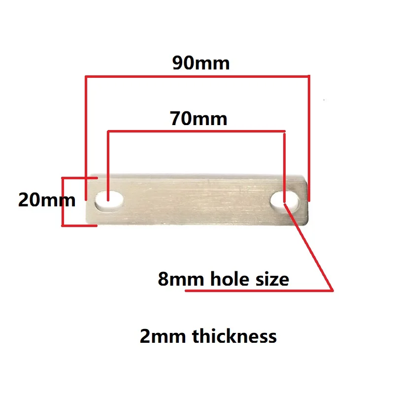 Screw 8 Nickel-plated Copper Battery Busbar Connector Posts Straps 70mm Central Distance For Lithium LiFePO4 Battery Cells