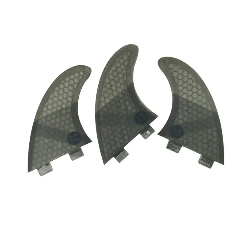 UPSURF Surfboard Double Tabs S/M/L/UK2.1 Fins Grey Color Honeycomb Fiberglass Surfboard Fin in Surfing