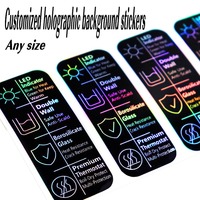 Personalized silver laser text logo, holographic sticker, character sticker, custom sticker, custom logo label, 100 pieces