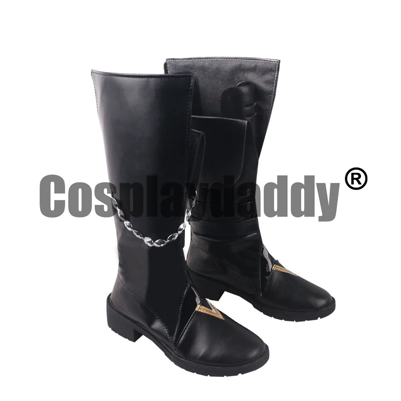 Genshin Impact Snezhnaya Fatui Eleven Harbingers Childe Tartaglia Cosplay Black Shoes Boots S008