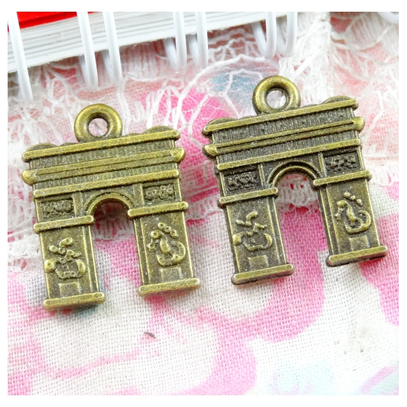 60Pcs 15*18mm Antique Bronze Plated Triumphal Arch Charms Pendants DIY Jewelry Making