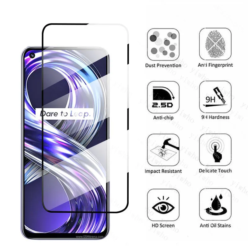 on realme 8 tempered glass for oppo realme 8 pro screen protector on realme 8i camera lens glass for realme8pro RMX3085 RMX3081