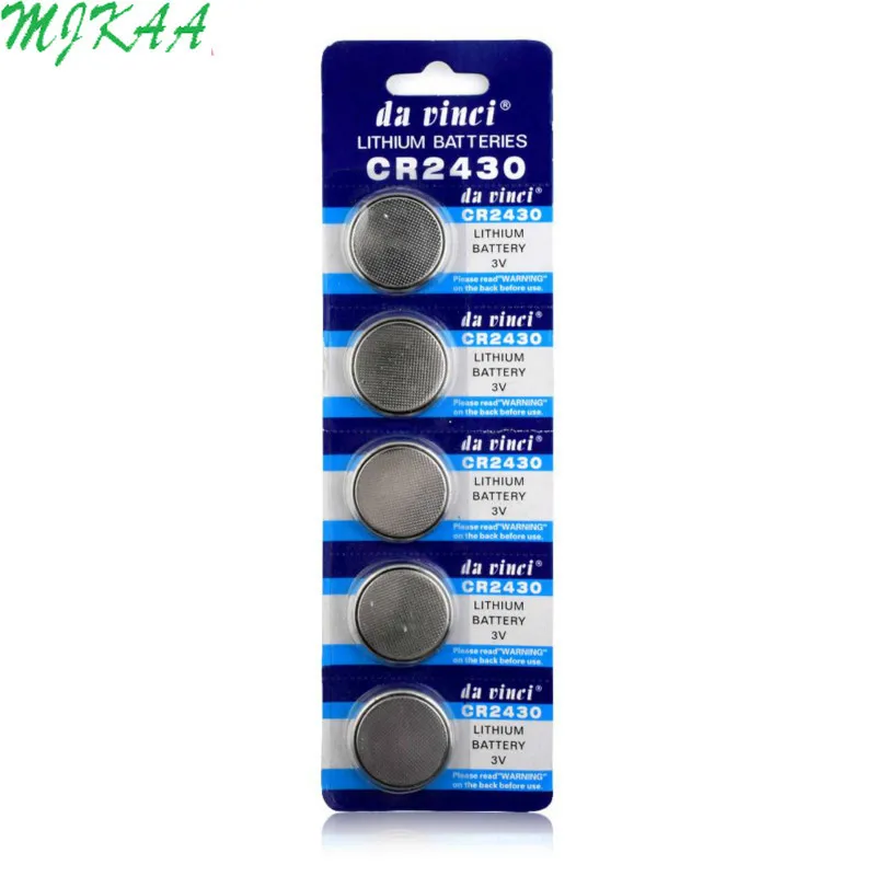 5 pz/pacco CR2430 Batterie a Bottone DL2430 BR2430 KL2430 Batteria Al Litio Della Moneta Delle Cellule 3V CR 2430 Per La Vigilanza Elettronica Giocattolo A distanza