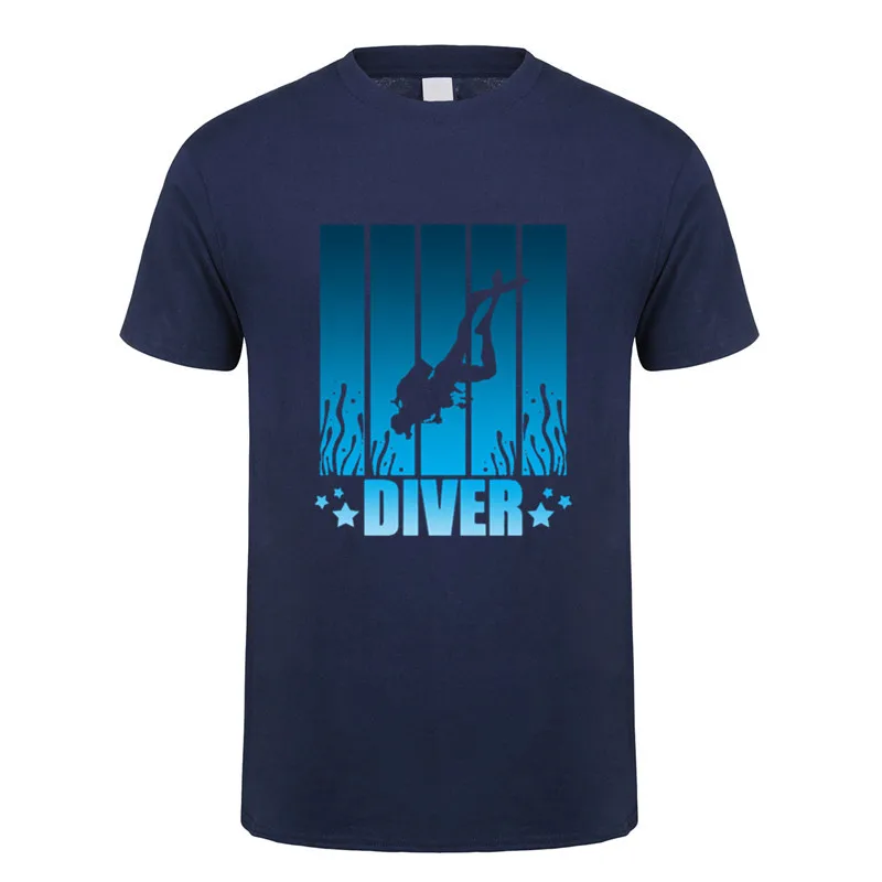 Scuba Dive T Shirt Men Cotton Summer Fashion Diver Man Tees Short Sleeve Diving T-shirts Tops