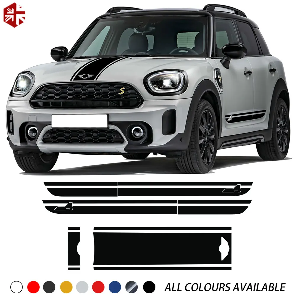 

Car Styling Hood Trunk Door Side Racing Stripe All4 Decal Stickers for MINI Cooper Countryman F60 2017-2024