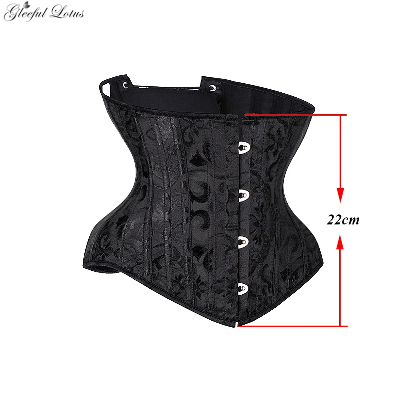 Underbust Corset Sexy Gothic Busiter Steel Boned Waist Trainer Short Torso Women Slimming Sheath Girdle Waist Cincher Lace Up