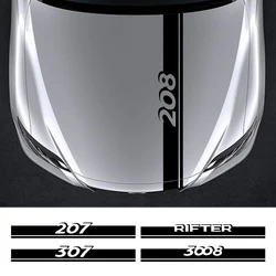 For Peugeot 307 308 208 206 RCZ Rifter 207 407 3008 108 Car Engine Hood Cover Stickers Auto Exterior PVC Decorative Decals