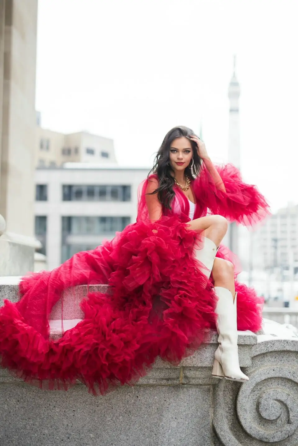 Bata de sesión de fotos de ilusión elegante para mujer, Kimono Sexy con volantes de mangas largas de tul, albornoz de maternidad transparente para fiesta de embarazadas