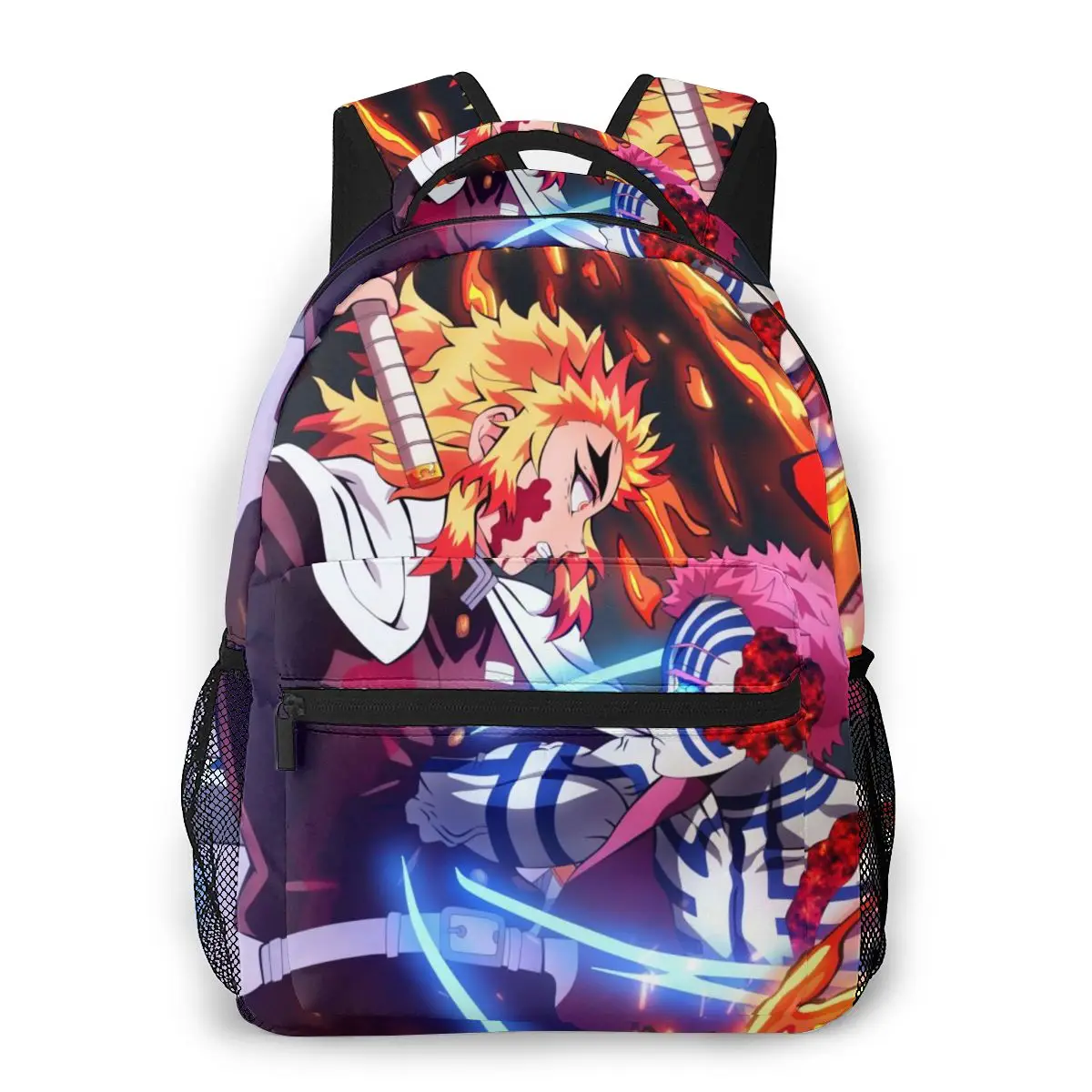 Akaza Vs Kyojuro Rengoku Kimetsu No Yaiba Backpack for Girls Boys Travel RucksackBackpacks for Teenage school bag