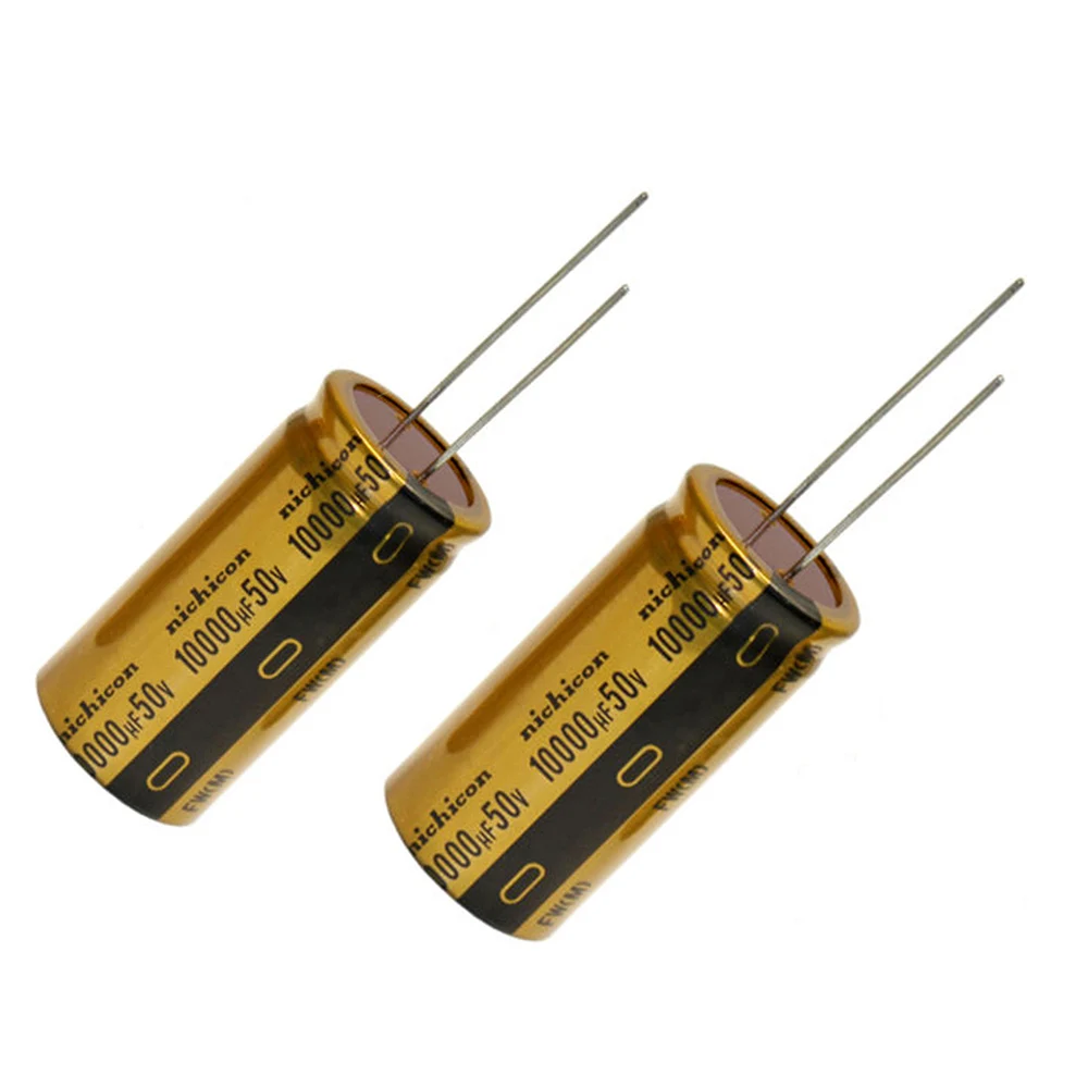 2 шт. 10000 мкФ 50 в 25x50 мм Nichicon шаг 13 мм FW Золотой 50 В/10000 мкФ аудио электролитический конденсатор для усилителя платы усилителя