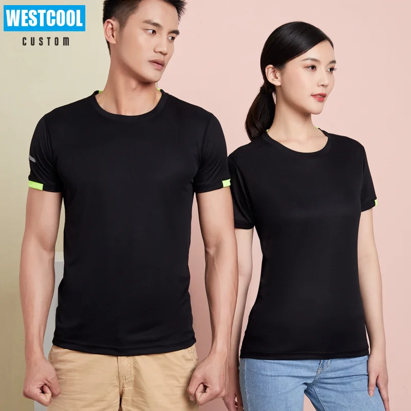 Quick-Drying Round Neck Polyester T-Shirt Custom Sport T-Shirt Logo Embroidery Printed Personalized Design WESTCOOL