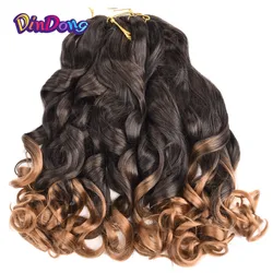 DinDong 24 Inch Synthetic Loose Wave Crochet Hair Wavy Braids Hair Extensions Pre Stretched Braiding Hair For Black Women