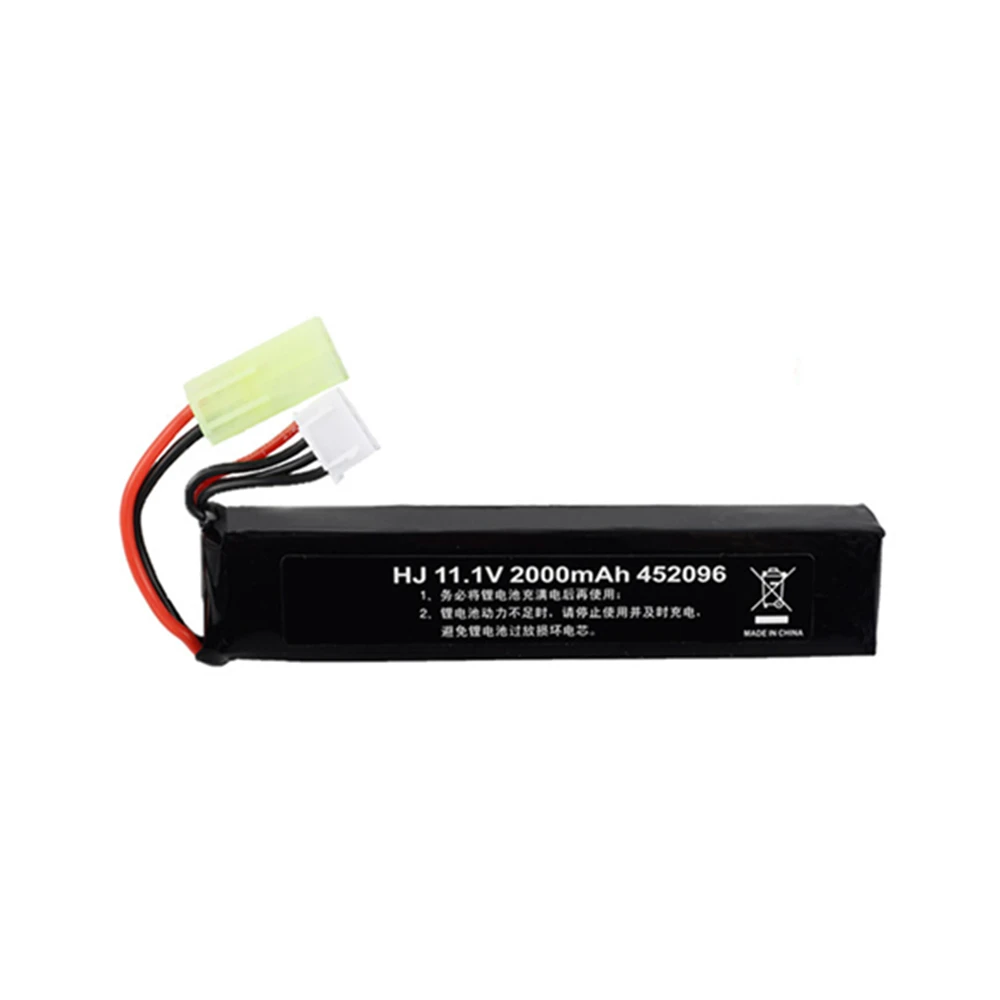 2PCS 11.1V LiPo แบตเตอรี่สำหรับน้ำปืน Airsoft 11.1V 3S 2000mAh 30C แบตเตอรี่สำหรับ Airsoft BB Air ปืนพกไฟฟ้าของเล่นปืนอะไหล่