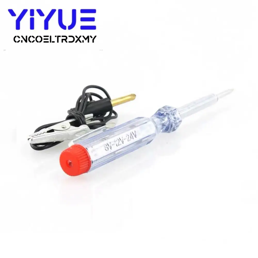 DC 6V-24V Car Electrical Voltage Tester Fuses and Light Socket Tester Transparent Circuit Test Pen Tool for Car Motorcycle