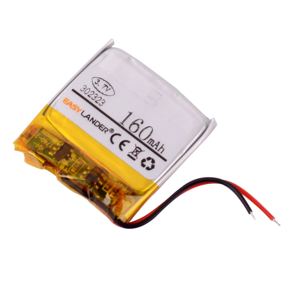 302323 3.7V 160mAh Rechargeable Lithium Li-ion Polymer Battery for MP3 DVR Bluetooth earphone JPRBT3030 AHB302323 032323